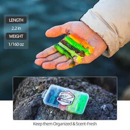 30pcs Soft Plastic Swimbaits with Paddle Tail, T-Tail Fishing Lures for Vertical Jigging and Casting, Freshwater Swimbaits for Bass, Trout, Walleye & Crappie - color: Multi-Jointed Flex, 2.2''