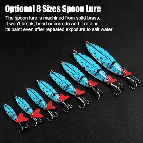 Fishing Lures Casting Spoon Lure, 5pcs Hard Metal Spoon Fishing Lures for Trout Bass Crappie Pike Walleye Saltwater Freshwater Fishing Gear 3/16oz-2oz - color: Painted-B, size: 3/16oz(5g)