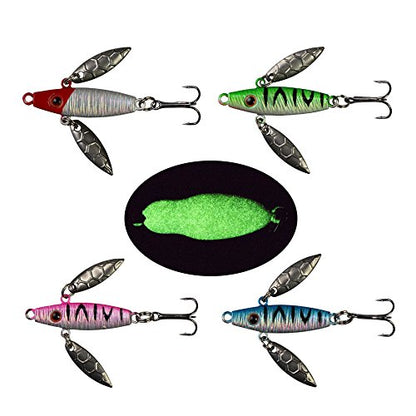Ice Fishing Jigs with Treble Hooks Lead Jig Hooks Winter Metal Lures - color: 2.09inch/0.25oz-4pcs