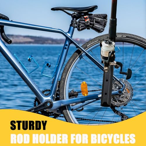 VEXPLO Bike Fishing Rod Holder for Bike Rack with Pole Mount Clamp | Adjustable Fishing Pole Holder for Bike, Compatible with Ebike Golf Cart Scooter Motorcycle etc to the Fishing Spots - style: 2 Carbon Black