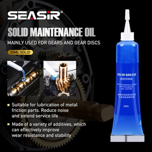 SEASIR Fishing Reel Oil, 2Pcs Reel Oil and Grease Kit, Multi-Purpose Reel Lubricant for Reel Bearings, Bushings and Shafts - Spinning, Baitcasting, Freshwater, Saltwater