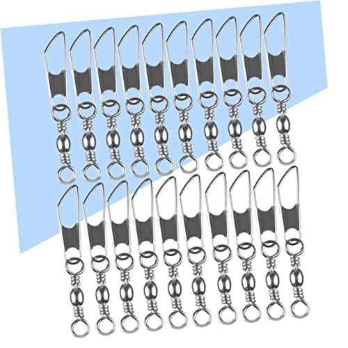 30pcs Rolling Resistance Swivel Fishing Hook Line Connector Fishing Rolling swivels Fishing Swivel Connector connectix Fishing Rolling Connector Stainless Steel to Rotate Ring - size: 10#
