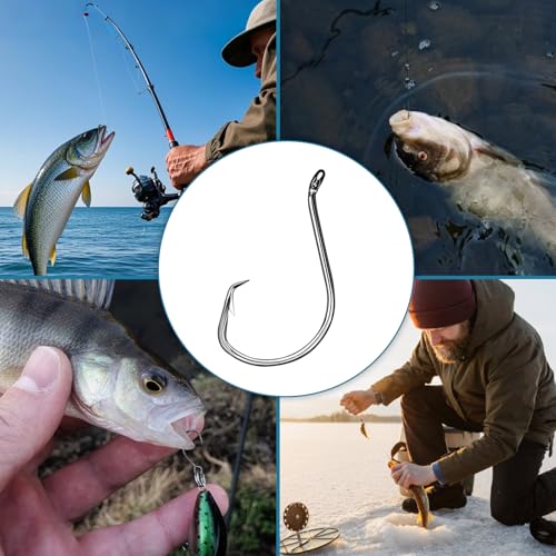 150PCS Circle Hooks, Strong High Carbon Steel Fresh and Saltwater Fishing Hooks, Variety of Different Sizes Circle Hook - Size:#1 1/0 2/0 3/0 4/0 5/0 6/0 8/0