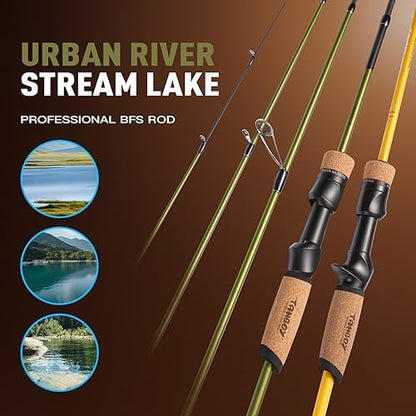 Tangoy Ultralight Fishing Rod 2-Piece Trout, Panfish, Crappie with Carbon Fiber Blank & Cork + High EVA Handle - Micro Light Fishing Pole, Fuji Guide Expansion Joint System - size: Cast-564UL-4PCS
