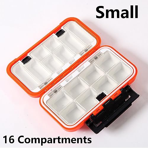 TopHomer Fishing Tackle Box, Waterproof Tackle Trays, Plastic Tackle Box Organizer with Removable Dividers Storage Lure Box for Lures - style: Small Orange
