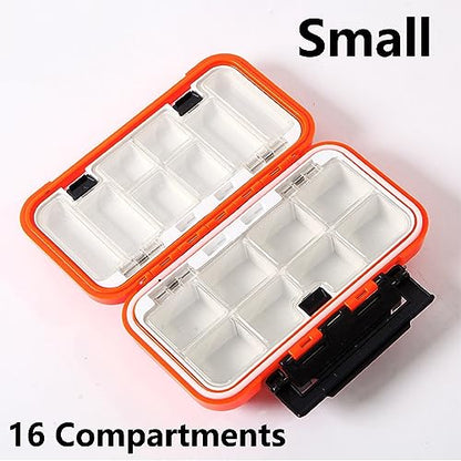 TopHomer Fishing Tackle Box, Waterproof Tackle Trays, Plastic Tackle Box Organizer with Removable Dividers Storage Lure Box for Lures - style: Small Orange