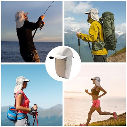 Mens Sun Hat with Breathable Mesh Sun Hats for Men Sun Protection Fishing Hat with Neck Flap for Hiking Cycling - color: Gray