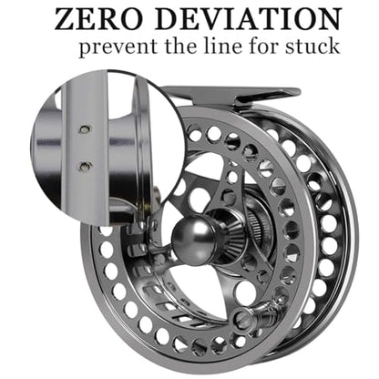 EX-ALC Fly Reel 3/4 5/6 7/8 9/10WT CNC Machined Large Arbor Aluminum Fly Fishing Reels Silver/Gunsmoke Fly Reels - color: Gunsmoke, size: 3/4WT Fly Reel