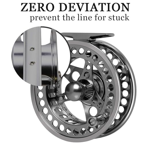 EX-ALC Fly Reel 3/4 5/6 7/8 9/10WT CNC Machined Large Arbor Aluminum Fly Fishing Reels Silver/Gunsmoke Fly Reels - color: Gunsmoke, size: 5/6WT Fly Reel