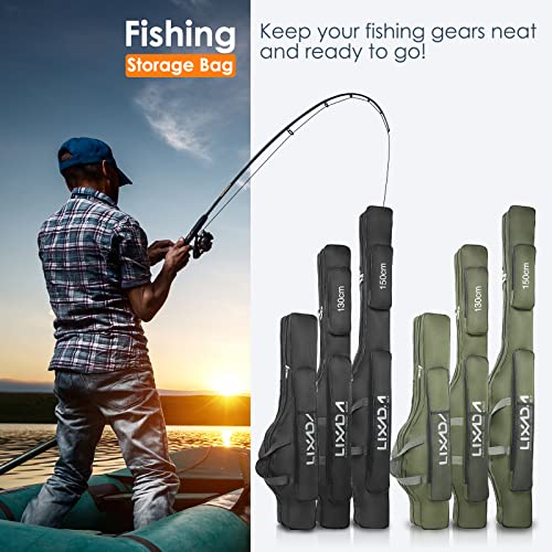 Lixada Fishing Rod Case, Portable Folding Fishing Rod Case Fishing Pole Reel Storage Bag Fishing Gears Organizer - size: 130cm