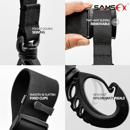 SAMSFX Adjustable Fishing Wader Belt Wading Belts for Surf Casting Kayak Fishing Accessories Waders Straps - color: Black - Only 1.5" Wader Belt (31" to 58")