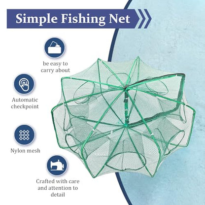 Minnow Trap 27in*10in” with Foldable Fishing Net & Collapsible Fish Bucket - Crab, Crawfish, Shrimp Trap for Freshwater Saltwater Fishing