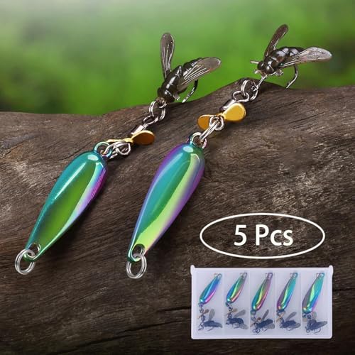 Fly Fishing Lures Kit Fishing Fly,Fly Fishing Kit Fly Fishing Lures,Handmade Lures Assortment Kit Artificial Bait Hooks for Bass Trout Salmon Fishing,Suitable for Freshwater and Saltwater - size: sequins