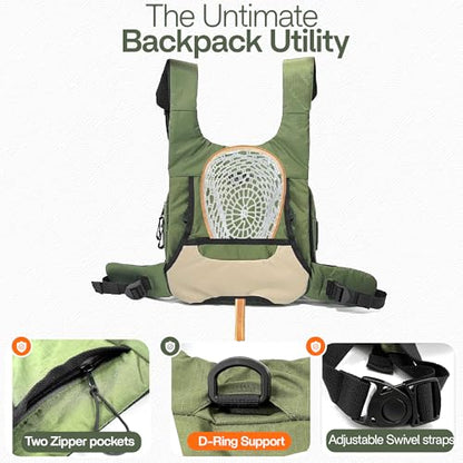 Fishing Chest Pack with Magnetic Pocket, Net Holder and Adjustable Straps | Magnetic Front Pocket, Multiple Storage Compartments, Adjustable Straps, Versatile Chest Bag