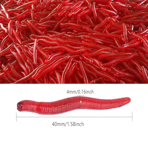 4cm 100pcs Soft Bait Set Realistic False Earthworm Worm Elastic Rubber Earthworm Fishing Bait