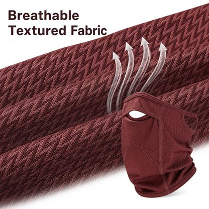 Sun Protection Face Mask with Neck Cover, Cooling Breathable Ear Loop Neck Gaiter for Fishing Cycling Running - color: Burgundy
