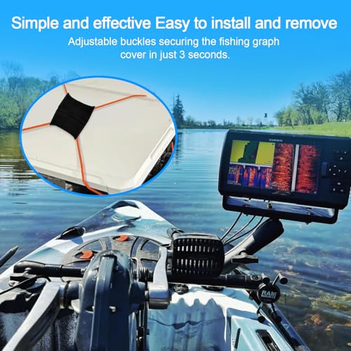 Thickened Fishing Finder Cover Straps, Adjustable Fish Finder Bungee for Securing Graph Cover for Travel - color: Black,Green,Orange