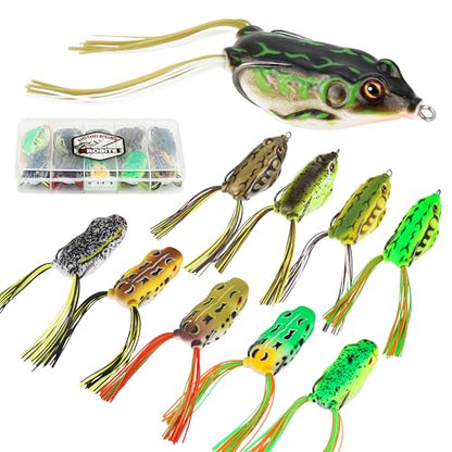 Soft Frog Lures, Topwater Swimbaits for Bass Fishing, Realistic PVC Design, Weedless Hooks, Perfect for Freshwater & Saltwater, Effective Fishing Lures for Pike & Snakehead - style: 10pcs-style E