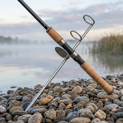 30/40/50cm Portable Stainless Steel Fishing Rod Holder Stand with Ground Spike, Heavy Duty Beach Fishing Pole Support for Sand & Surf, Adjustable Rod Rest for Bank Fishing
