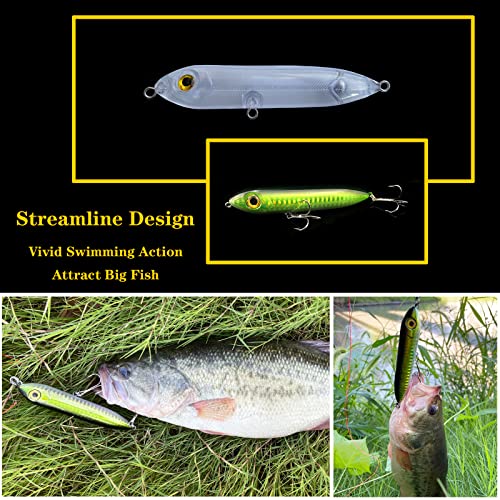 20PCS Lure Blanks Unpainted Fishing Lures, Crankbait Kit With 3D Eyes for Walleye Trout Bass Fishing, Topwater Hard Lures