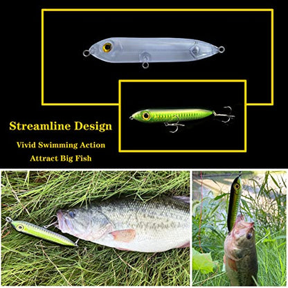 20PCS Lure Blanks Unpainted Fishing Lures, Crankbait Kit With 3D Eyes for Walleye Trout Bass Fishing, Topwater Hard Lures