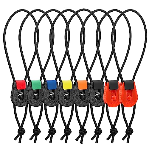 SAMSFX Fishing Rods Belt Stretchy Wrap Pole Straps Elastic Cable Ties for Casting, Spinning & Fly Rods - color: 8pcs, 7 Colors