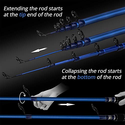 KastKing Compass Telescopic Fishing Rods and Combo, Sensitive Graphite Composite Blank, Easy to Travel, Packs to Just 17" in Length, Stainless Guides and Ceramic Rings, Combos w/ 4+1BB Spinning Reel - size: 6'0" - Medium, style: Cast - Rod