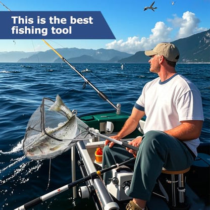 Fishing Net Minnow Nets with Aluminum Collapsible Telescopic Fishing Pole Handle and Nylon Mesh, Small F-ishing Landing Net for Saltwater Freshwater
