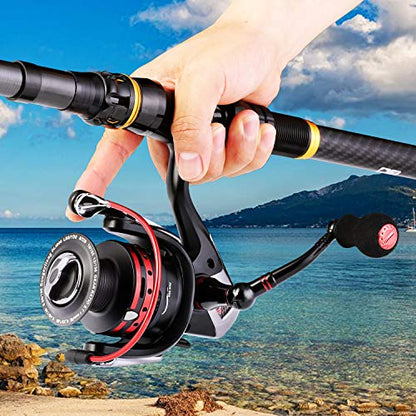 Sougayilang Fishing Reels Powerful 13+1BB Spinning Reels Ultra Smooth Reel for Saltwater or Freshwater - size: 1000