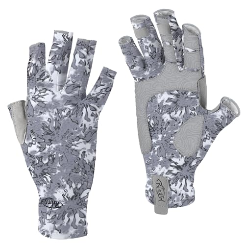 Palmyth UV Protection Fishing Fingerless Gloves UPF50+ Sun Gloves Men Women for Kayaking, Hiking, Paddling, Driving, Canoeing, Rowing - color: Ashen, size: X-Large