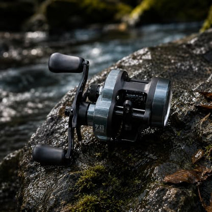 Round DC Baitcasting Reel, Digital Control Anti-Backlash with Signature DC Sound, 7.1:1 Gear Ratio, 17.6LB Drag for Bass Freshwater - color: Right Handed