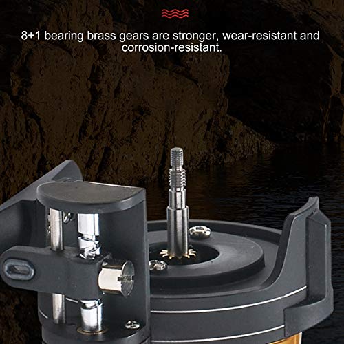 Inline Ice Fishing Reel, All Metal Fishing Wheel 3.6:1 Positioning with Magnetic Automatic Line Out Device for Raft, Lake, Sea, Rock Fishing - size: Right Hand