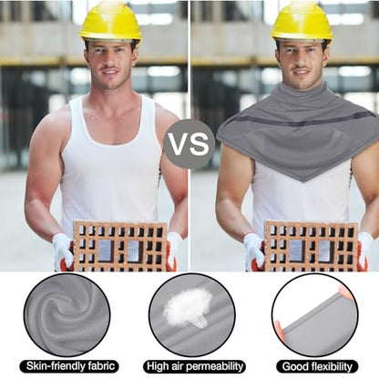 Seematn 4 Pcs Summer Balaclava Men Women Sun Face Mask for UV Protection Neck Covers with Reflective Strip Construction Work - color: Gray