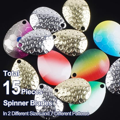 Fishing Lure Making Kit 165pcs DIY Spinner Bait Making Kit Includes Colorado Blades Hooks Stacked Fishing Beads for Fishing Rigs Walleye Rigs Trolling Rigs Crawler Harness Trout Bass Salmon