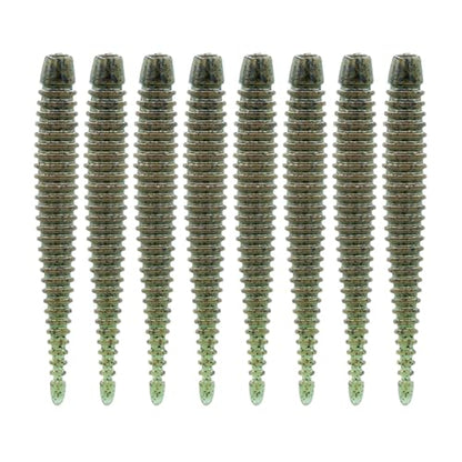 6th Sense – Boosa Ned 3.3 – Finesse Ned Worm – Bass Fishing – Ribbed Body Shimmy Tail – Divine Ned Jig Heads - Made in the USA - color: Smoke Green Pumpkin