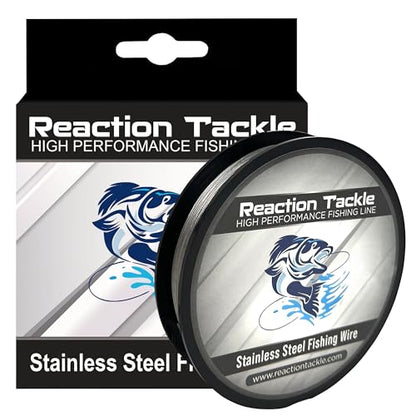 Reaction Tackle Stainless Steel Trolling Line - 30 Lb Marine Grade Single Strand Wire for Deep Trolling, Diving Disks and Toothy Saltwater and Freshwater Fish - size: 30 Lb / 1000 Foot