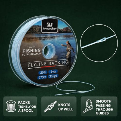 Kylebooker Fly Fishing Dacron Braided Backing Line Abrasion Resistant Trout Fly Line 20lb/30lb - color: Blue, size: 30LB 273m/300yds