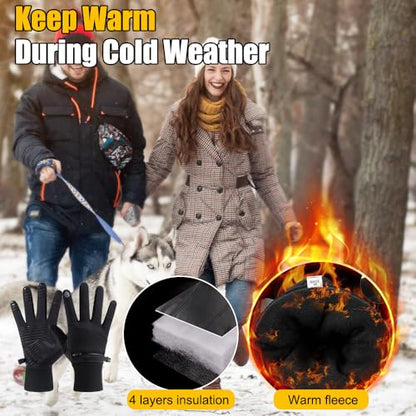 Winter Gloves for Men Women Waterproof Glove,Touchscreen Gloves Thermal Snow Gloves for Running Cycling - size: X-Large