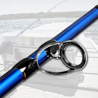 Fiblink 2-Piece Saltwater Spinning Fishing Rod Offshore Graphite Portable Fishing Rod (7 Feet) - style: 6' Heavy