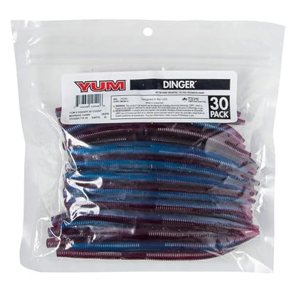 Yum Lures Dinger 5" Bulk 30-Pack - color: Morning Dawn, size: 5 Inch