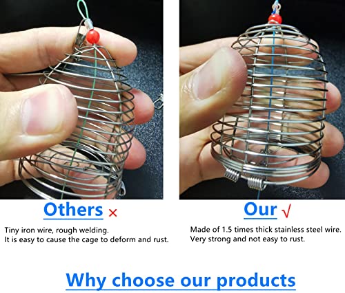 10Pcs/Pk Carp Fishing Bait Trap Cage Feeder Basket Holder Coarse Lure Feeder Carp Fishing Tackle Kit,Size L/M/S Available - size: Medium