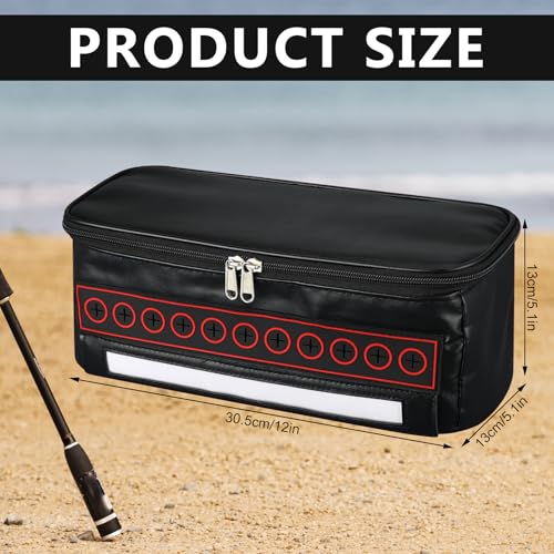 Fishing Line Management Bag Portable Waterproof Reel Gear Bag Line Organization for Spools with 6 Adjustable Dividers for Spinning, Baitcasting, Fly Reels