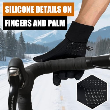 Waterproof Winter Gloves for Men Women Touchscreen Warm Thermal Fleece Snow Driving Cycling Running Hiking Gloves - size: Medium