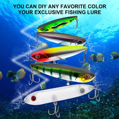 10pcs/20pcs Fishing Blanks Lures Kit Fishing Topwater Unpainted Swimbait Unpainted Crankbaits Hard Baits DIY Lure for Bass Salmon Trout Saltwater and Freshwater - color: B: 20pcs 0.35oz/10g