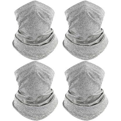TICONN Neck Gaiter Face Cover Scarf, Neck Warmer Breathable Sun & Wind-proof for Skiing Fishing Hiking Cycling - color: Heather Gray-4pk, style: Quick Dry