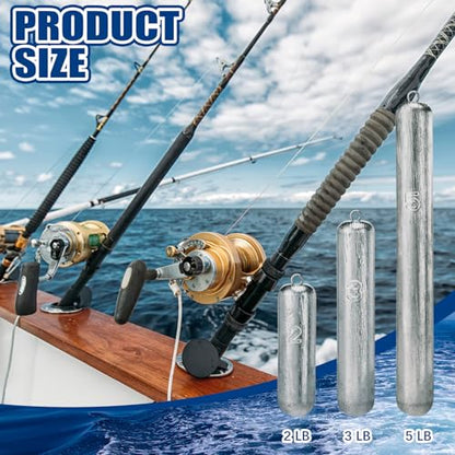 Gemscream Deep Drop Fishing Weight Metal Fishing Weights Drop Shot Weights Fishing Sinkers Drop Shot Weight for Saltwater Freshwater Fishing - size: 3 lb