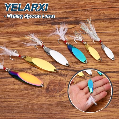 Fishing Spoons Lures, Metal Saltwater Treble Trout Lures Jigging Spoon with Treble Hooks Spinner Baits for Freshwater - color: Silver, size: 20g / 3/4oz