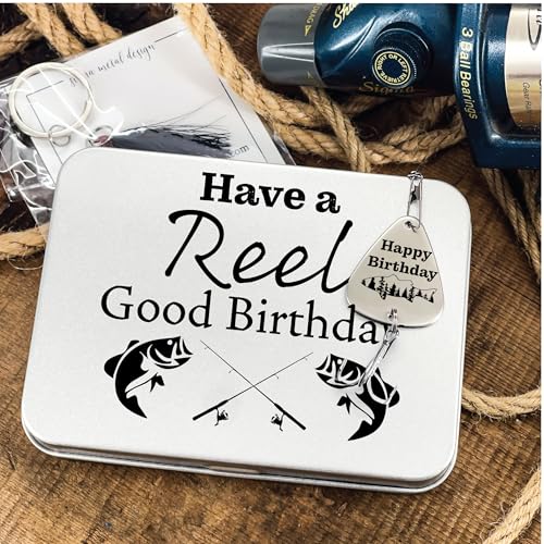 Birthday Gift Fishing Lure Bday Gift for Him Birthday Fisherman Happy Birthday Reel Good Birthday