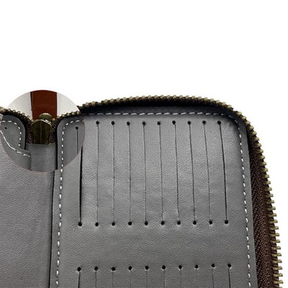 hejhncii PU Leather Organizers Bag Fishing Lure Bag Spoon Baits Trout Lure Wallet with Strap Portable Artificial Baits Binder Fishing