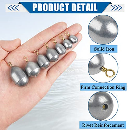 Fishing Weights Sinkers Kit,19/52pcs Bass Casting Sinkers Weights Bell Sinkers Assorted Iron Fishing Weights Drop Catfish Sinkers Weights for Saltwater Freshwater Fishing - style: 52pcs Kit